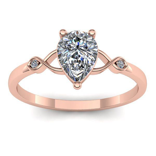 Inel logodna cu diamant de laborator lacrima