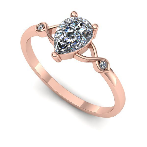 Inel de logodna din aur roz cu diamant de laborator