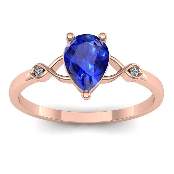 Inel logodna cu safir lacrima