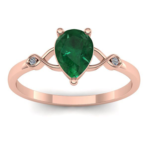 Inel de logodna cu smarald lacrima