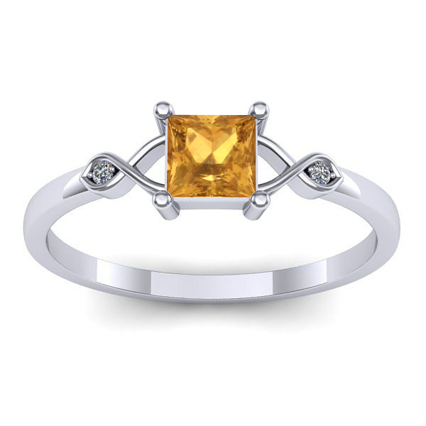 Inel de logodna cu citrin patrat