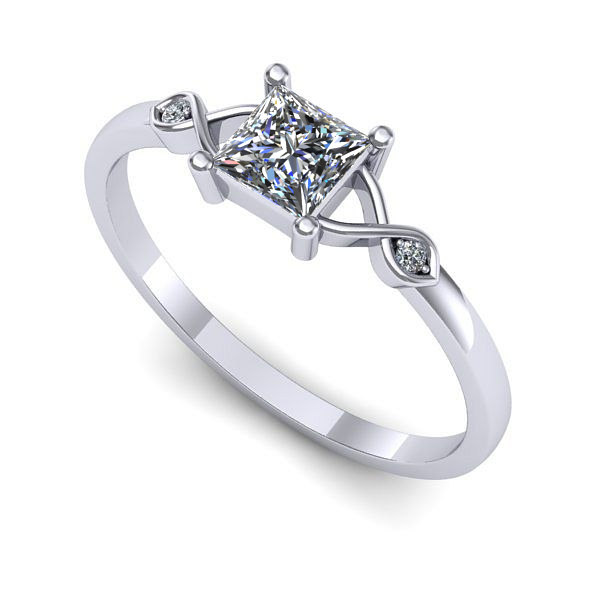 Inel din aur alb cu safir alb