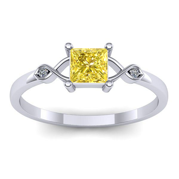 Inel cu safir galben patrat