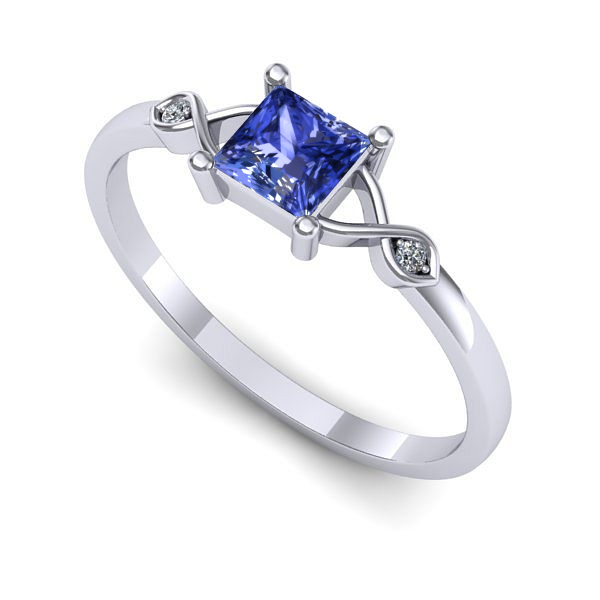 Inel din aur alb cu tanzanit