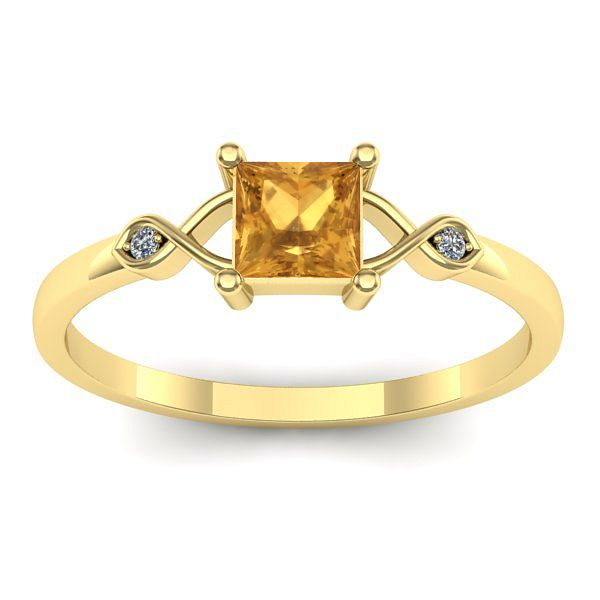 Inel logodna cu citrin patrat