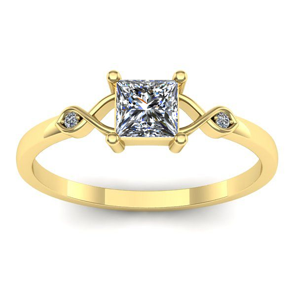 Inel cu safir alb patrat