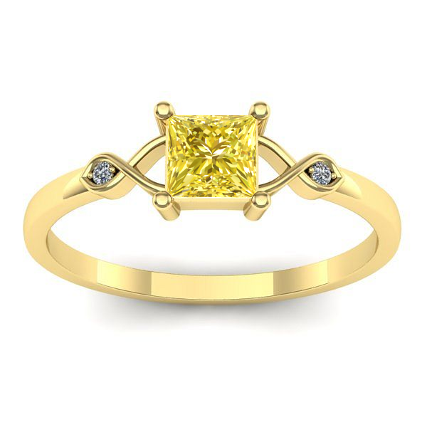 Inel de logodna cu safir galben patrat