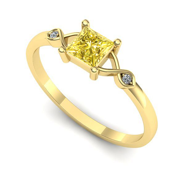 Inel din aur galben cu safir galben