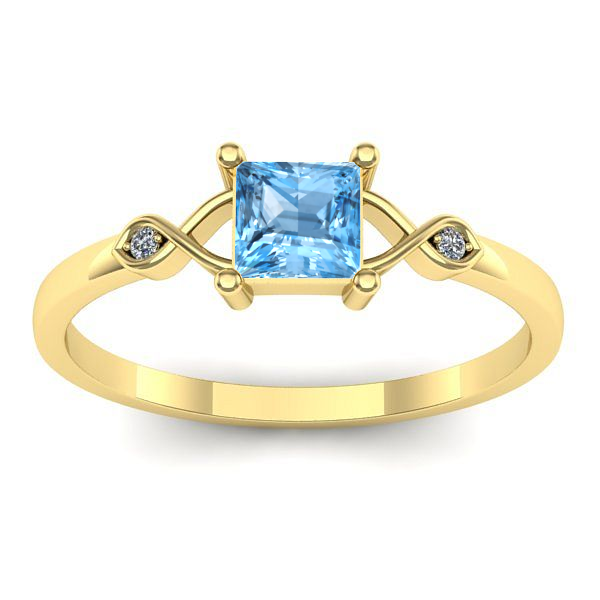 Inel logodna cu topaz blue patrat