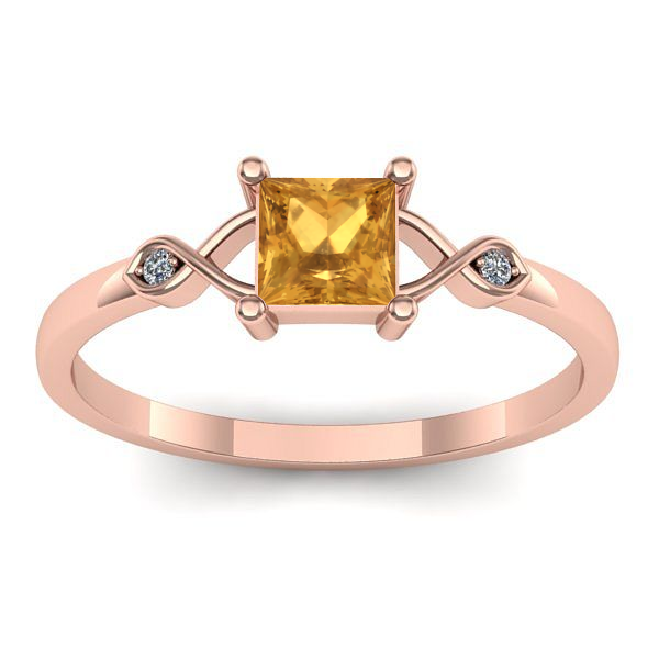 Inel cu citrin patrat