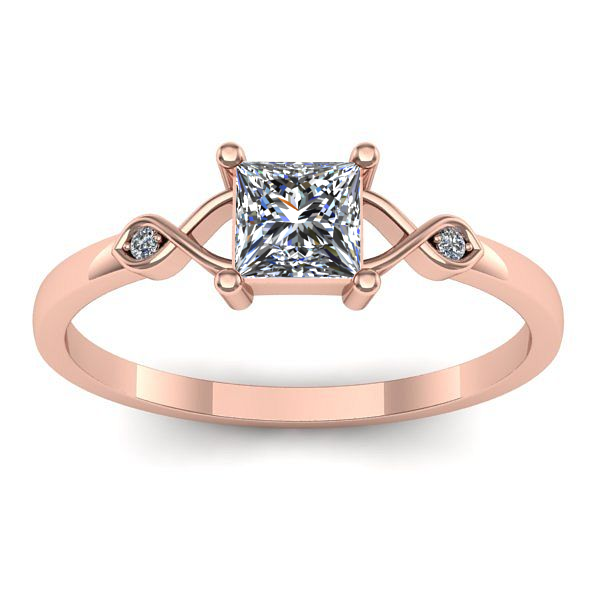 Inel de logodna cu diamant patrat