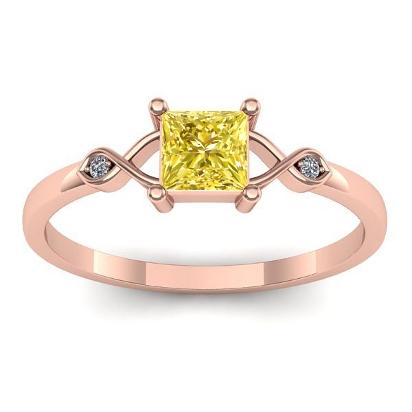 Inel logodna cu safir galben patrat