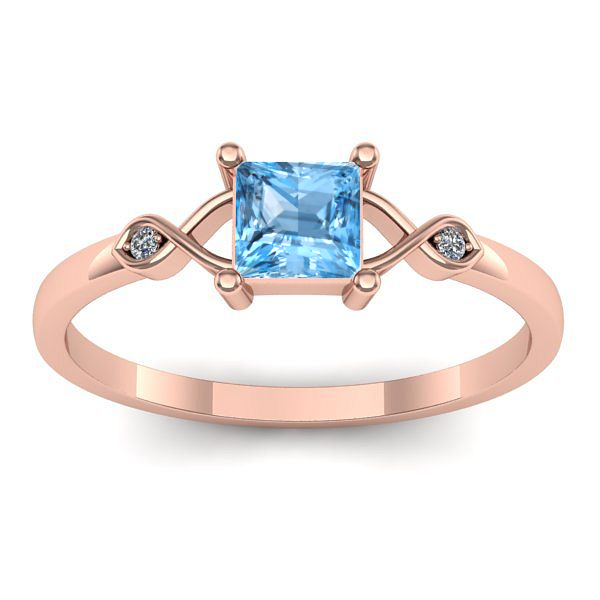 Inel cu topaz blue patrat