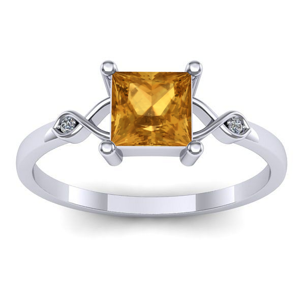 Inel de logodna cu citrin patrat