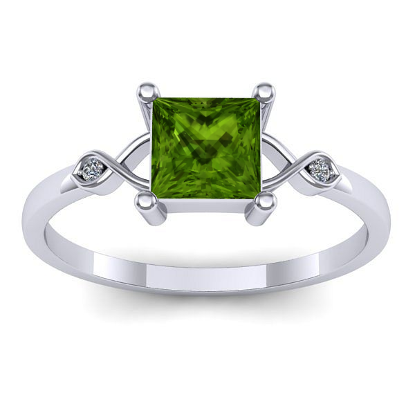 Inel logodna cu peridot patrat