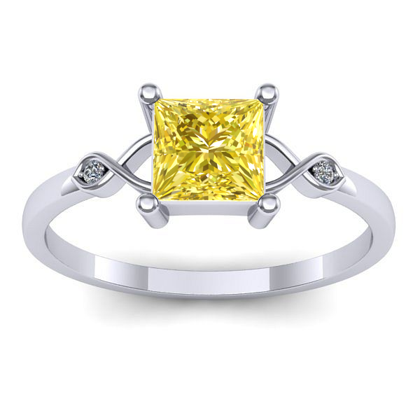 Inel cu safir galben patrat