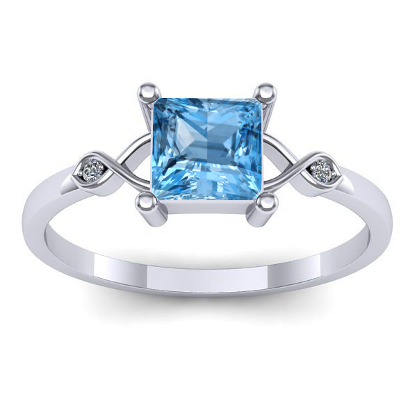 Inel de logodna cu topaz blue patrat