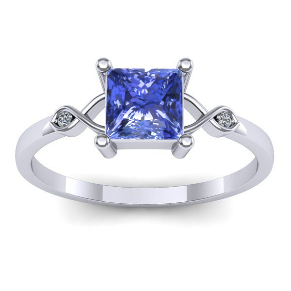 Inel cu tanzanit patrat
