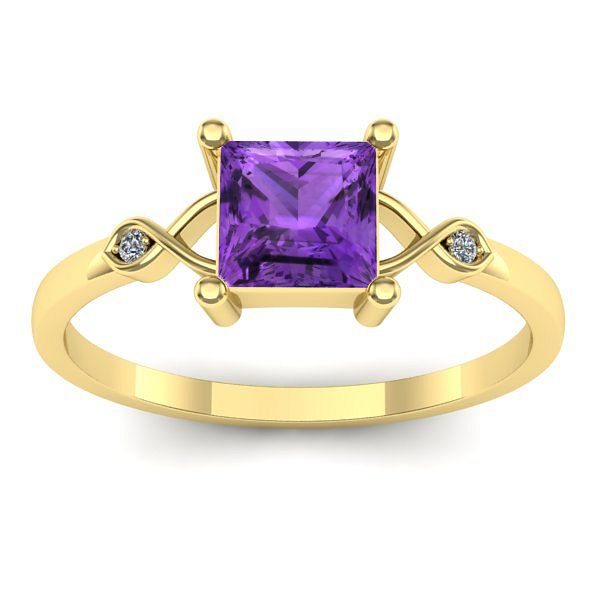 Inel cu ametist patrat