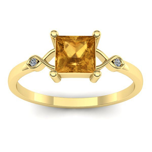 Inel de logodna cu citrin patrat