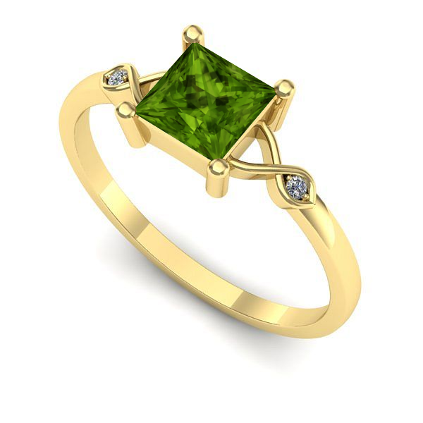 Inel din aur galben cu peridot