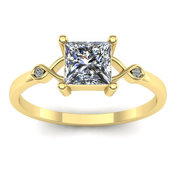 Inel de logodna cu safir alb patrat