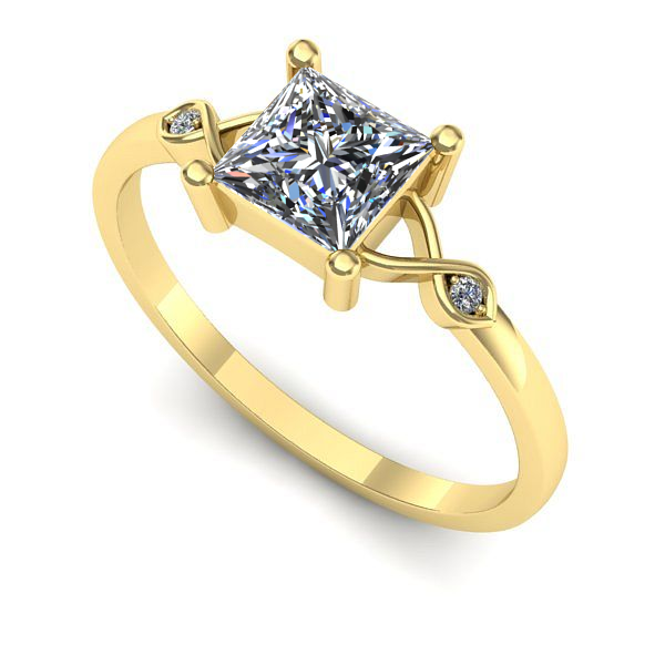 Inel logodna din aur galben cu safir alb