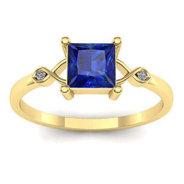 Inel cu safir patrat