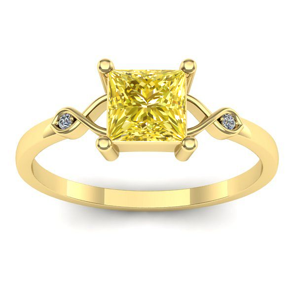 Inel logodna cu safir galben patrat