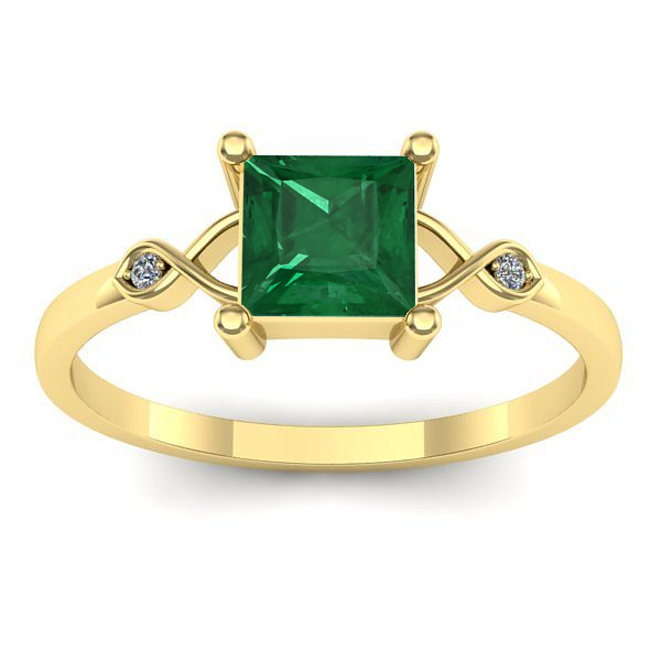 Inel de logodna cu smarald patrat