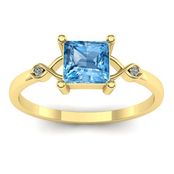 Inel cu topaz blue patrat