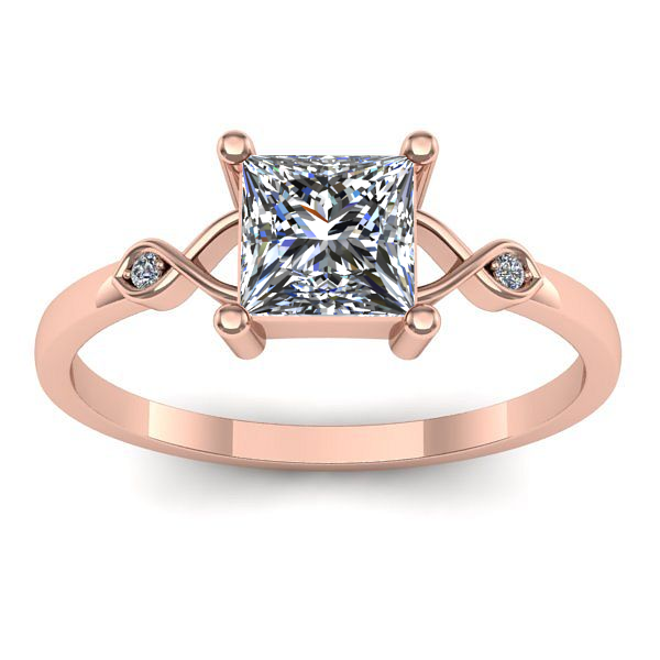 Inel cu safir alb patrat