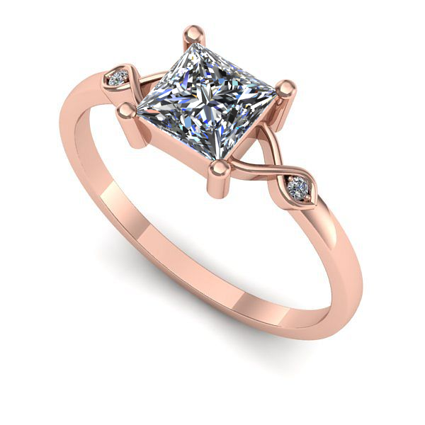 Inel din aur roz cu diamant de laborator