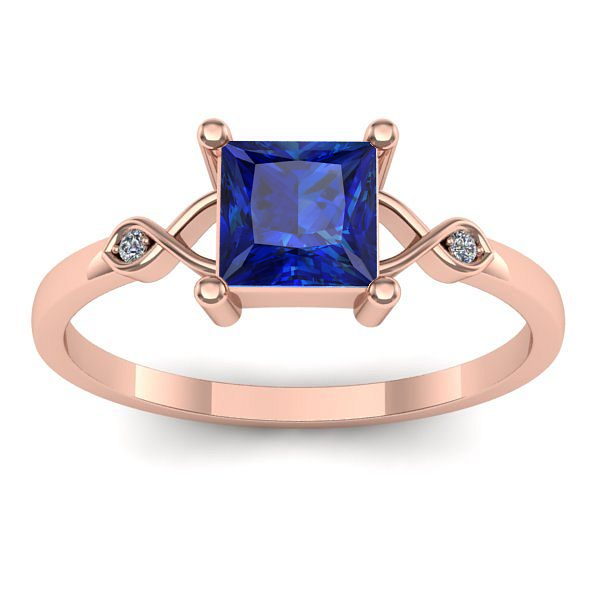 Inel logodna cu safir patrat