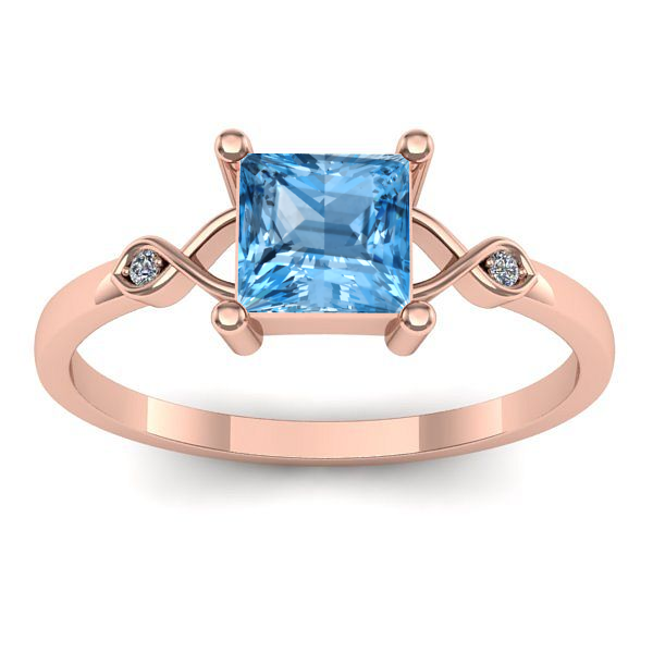 Inel logodna cu topaz blue patrat