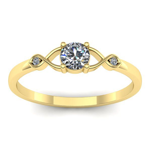 Inel cu diamant rotund