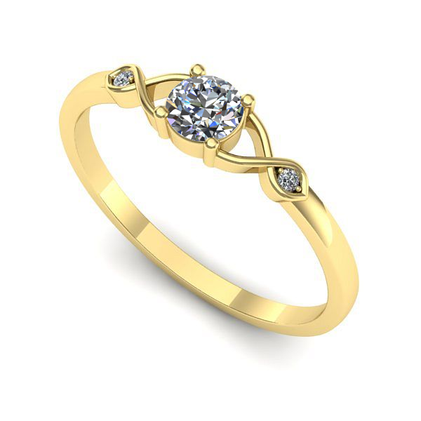 Inel logodna din aur galben cu diamant