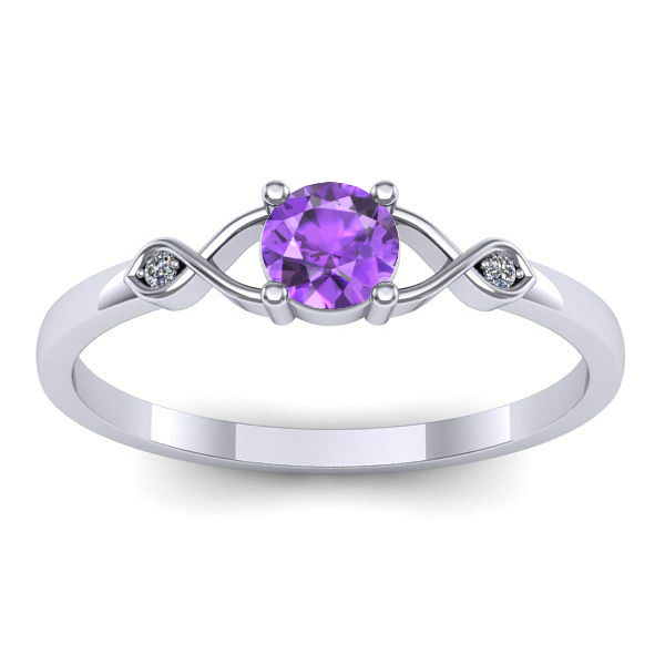 Inel de logodna cu ametist rotund
