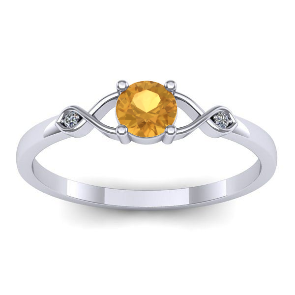 Inel de logodna cu citrin rotund