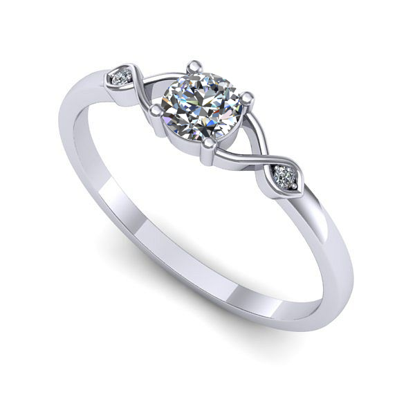 Inel de logodna din aur alb cu diamant