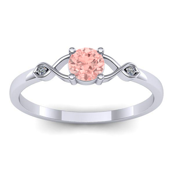 Inel de logodna cu diamant de laborator roz rotund