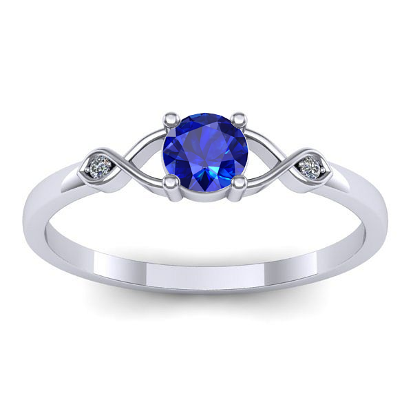 Inel logodna cu safir rotund
