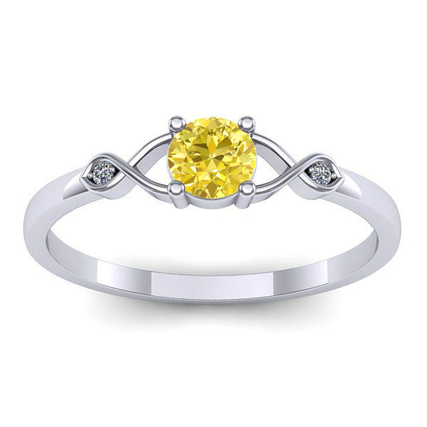 Inel logodna cu safir galben rotund