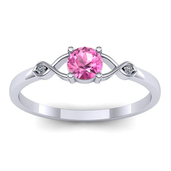 Inel cu safir roz rotund
