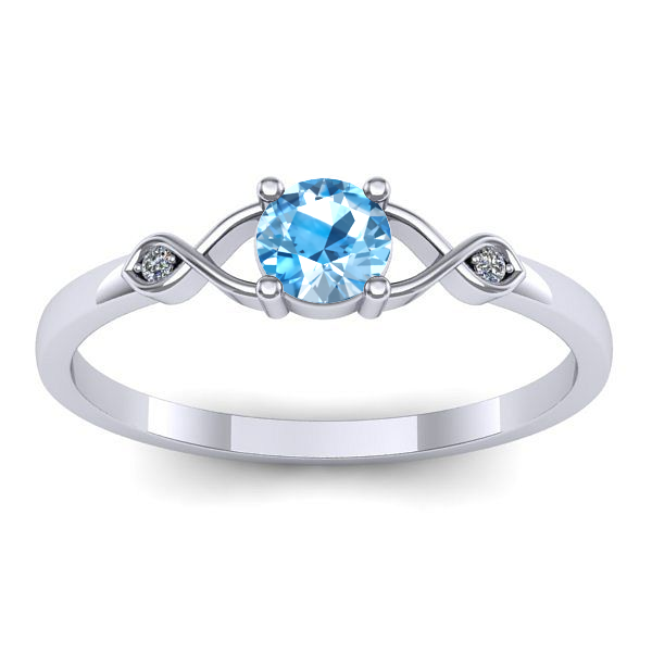 Inel logodna cu topaz blue rotund