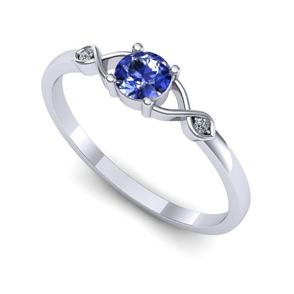 Inel de logodna din aur alb cu tanzanit