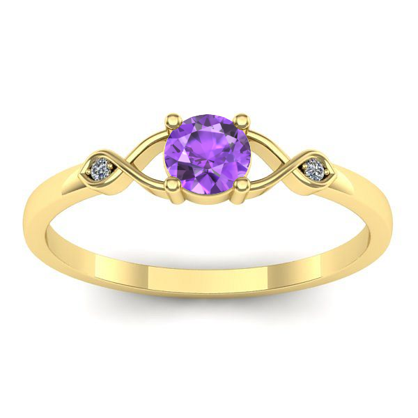 Inel logodna cu ametist rotund