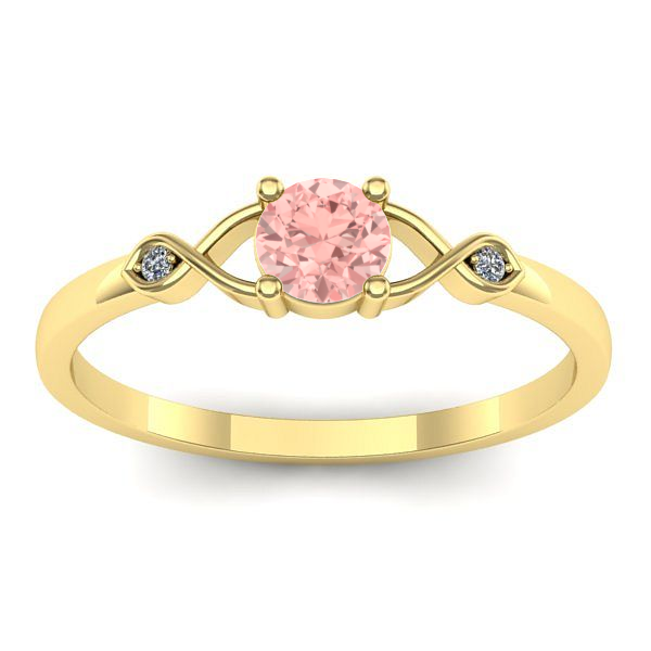 Inel logodna cu diamant de laborator roz rotund