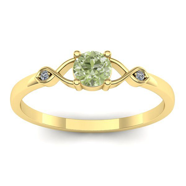 Inel logodna cu diamant de laborator verde rotund