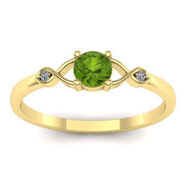 Inel logodna cu peridot rotund